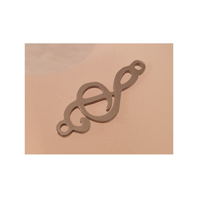 Zwischenteil-Link, Notenschlüssel 26mm, Edelstahl