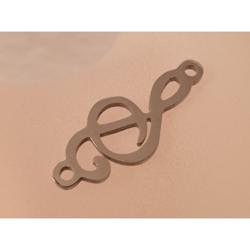 Zwischenteil-Link, Notenschlüssel 26mm, Edelstahl