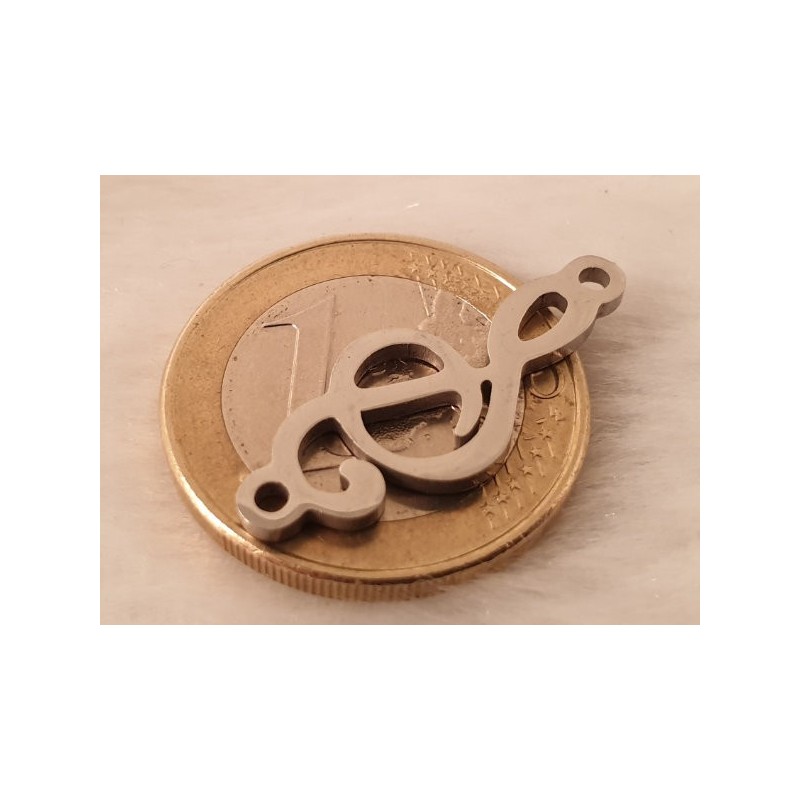 Zwischenteil-Link, Notenschlüssel 26mm, Edelstahl