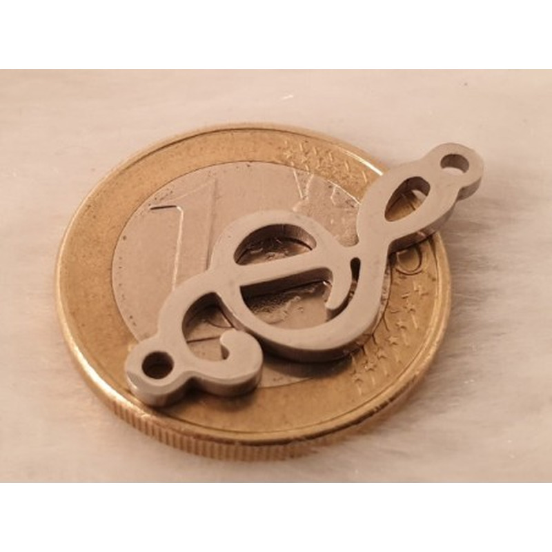 Zwischenteil-Link, Notenschlüssel 26mm, Edelstahl