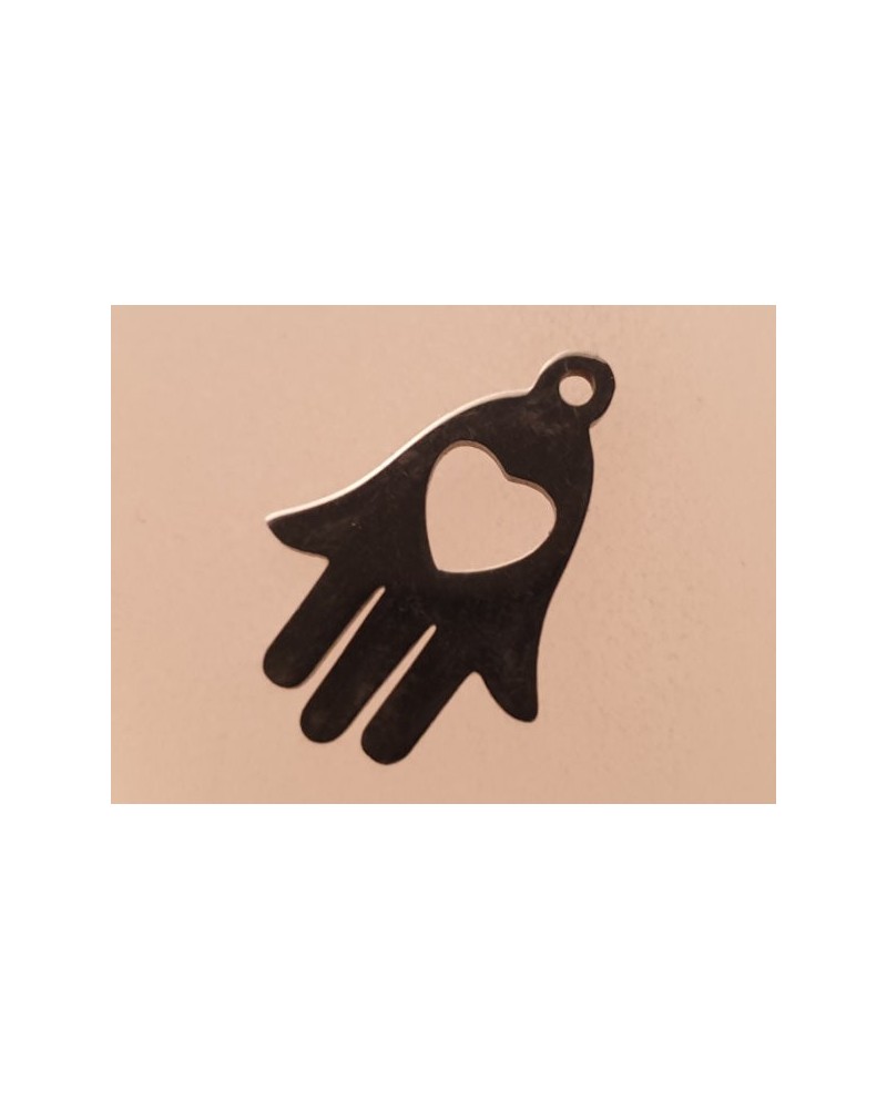 Charm Hamsa Hand 18mm, Edelstahl