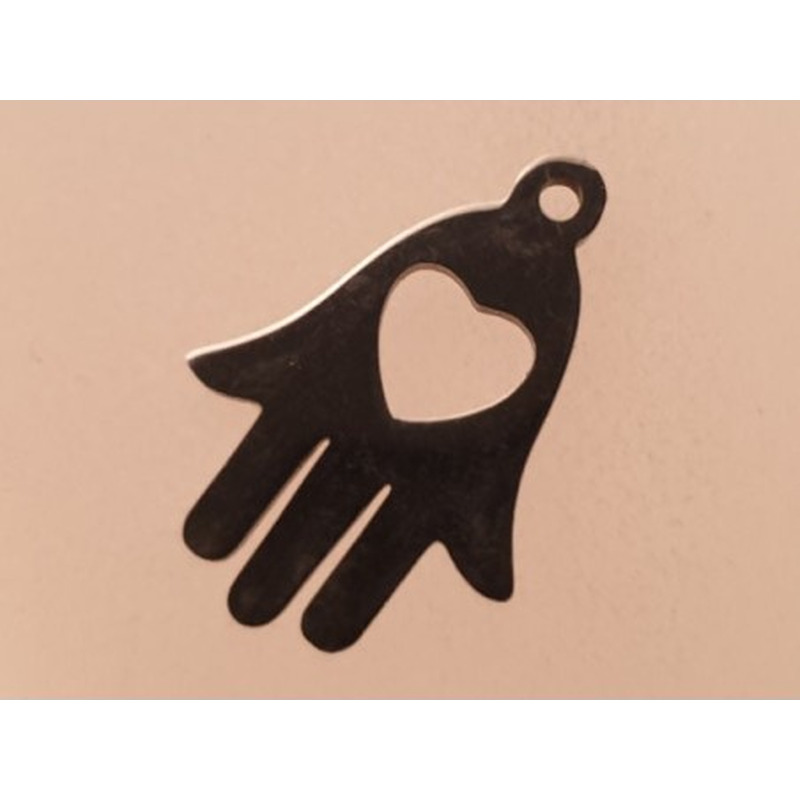 Charm Hamsa Hand 18mm, Edelstahl