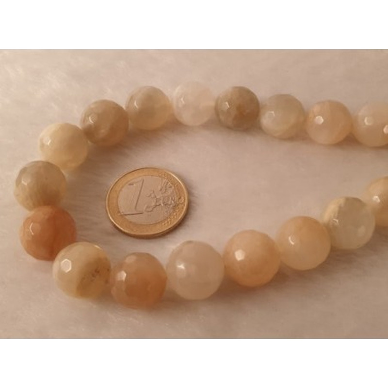 Mondsteintkette facettiert 14mm