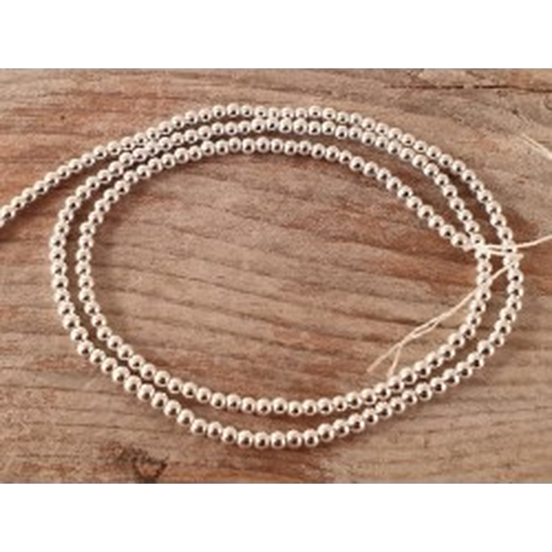 Blutsteinkette Silber (Hämatit) 2mm 2