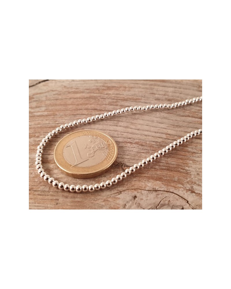 Blutsteinkette Silber (Hämatit) 2mm
