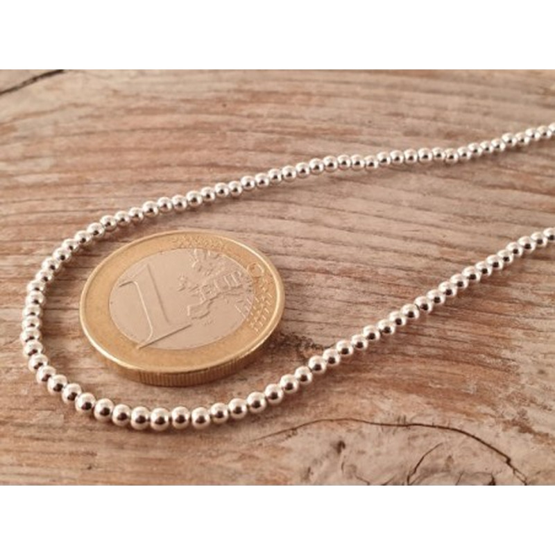 Blutsteinkette Silber (Hämatit) 2mm