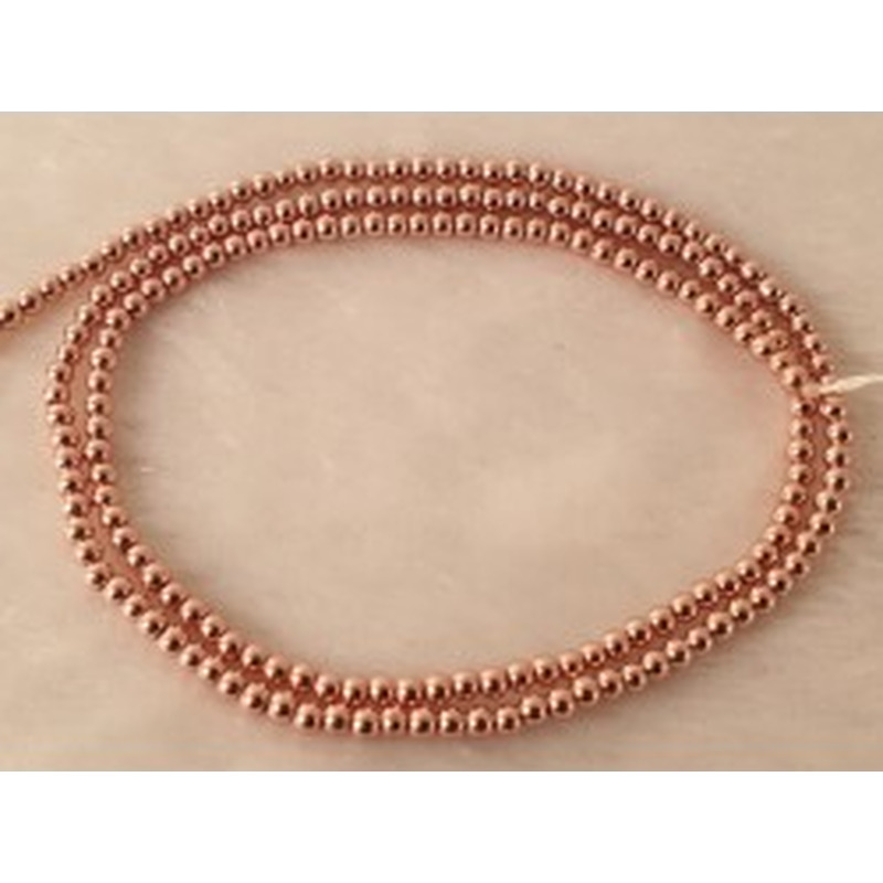 Blutsteinkette Rosegold (Hämatit) 2mm 2