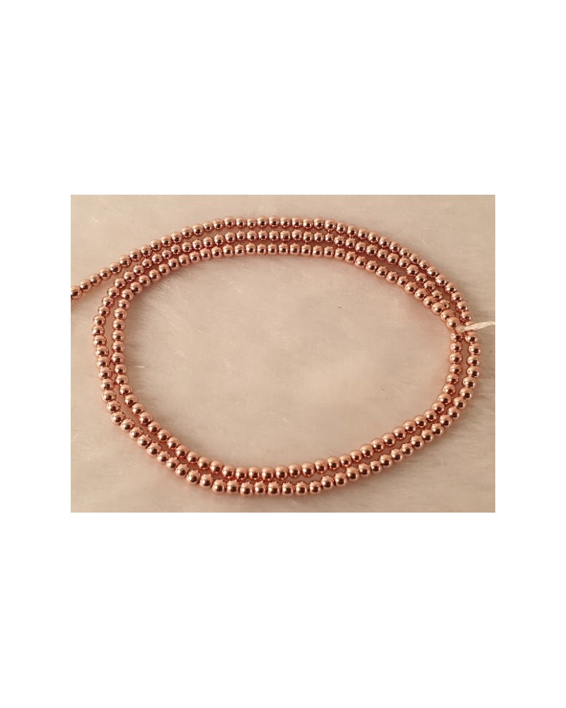 Blutsteinkette Rosegold (Hämatit) 2mm