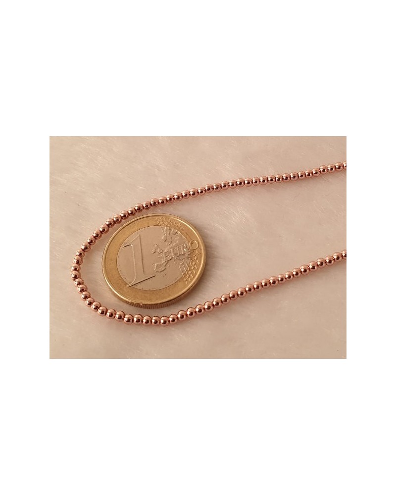 Blutsteinkette Rosegold (Hämatit) 2mm