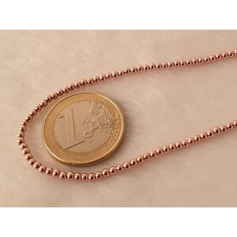 Blutsteinkette Rosegold (Hämatit) 2mm