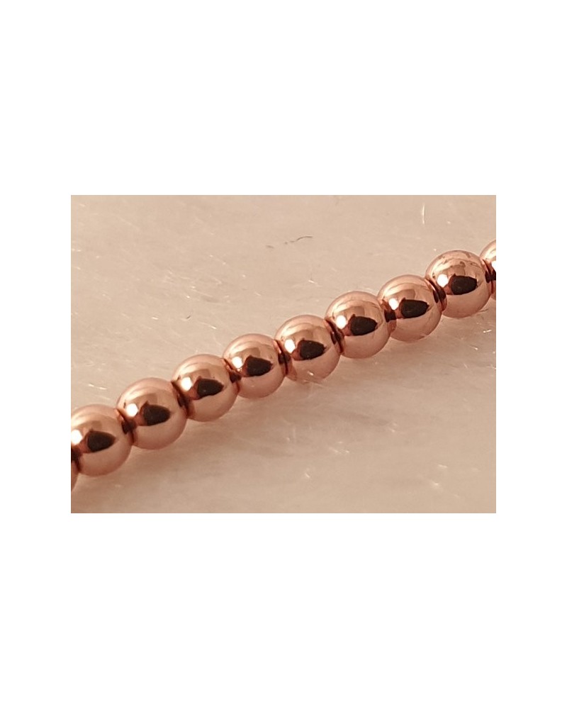 Blutsteinkette Rosegold (Hämatit) 2mm