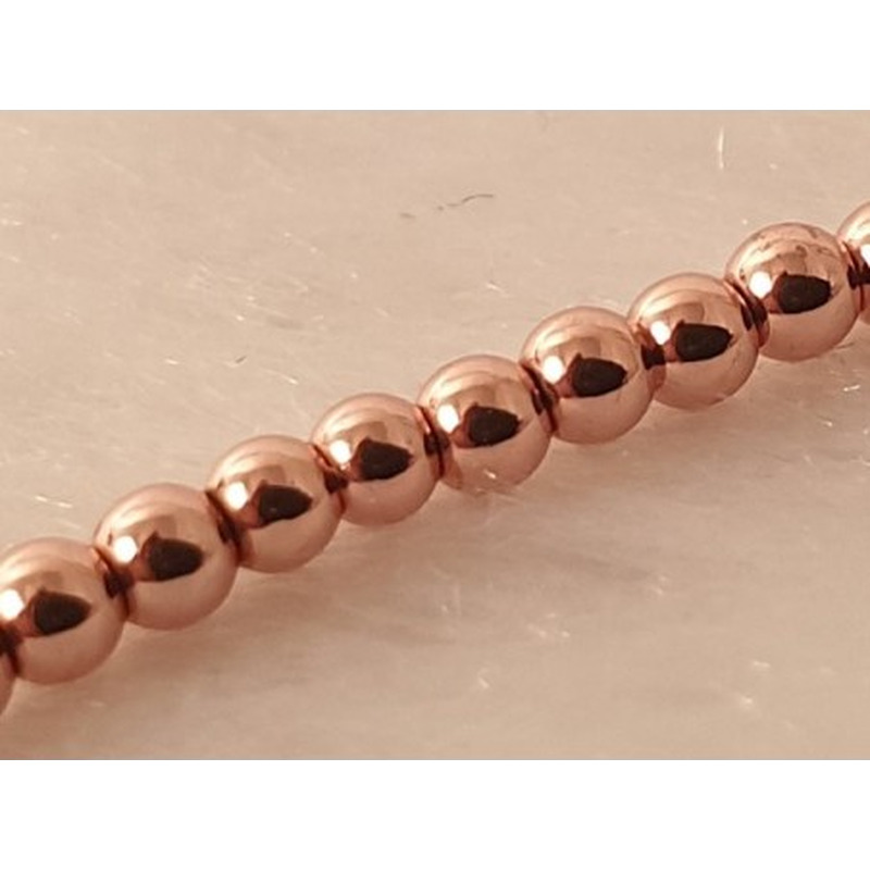 Blutsteinkette Rosegold (Hämatit) 2mm