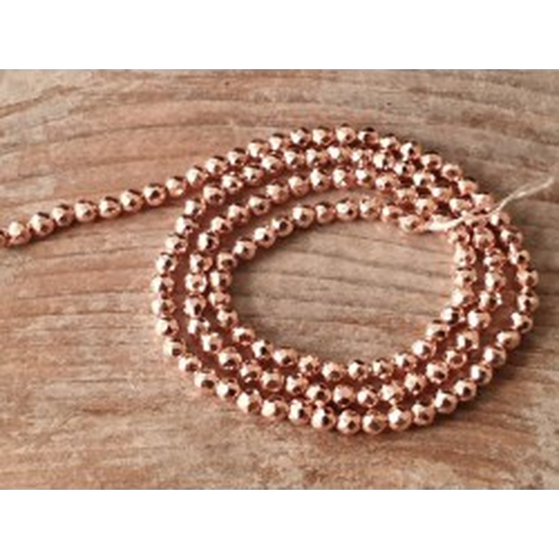 Blutsteinkette Rosegold (Hämatit) 3mm facettiert 2