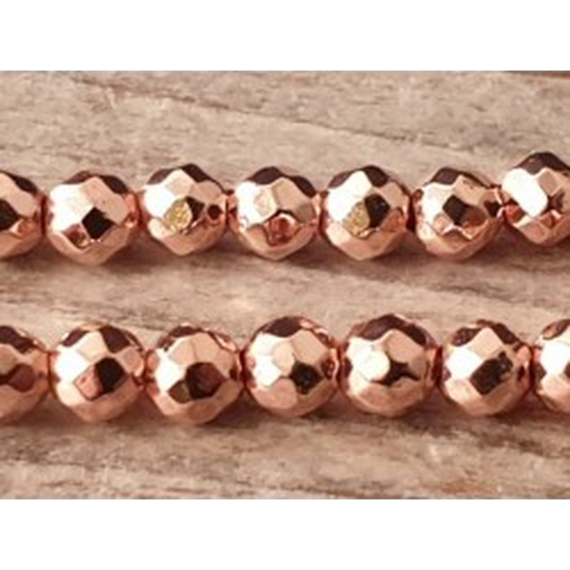 Blutsteinkette Rosegold (Hämatit) 3mm facettiert