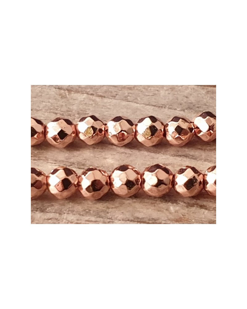 Blutsteinkette Rosegold (Hämatit) 3mm facettiert