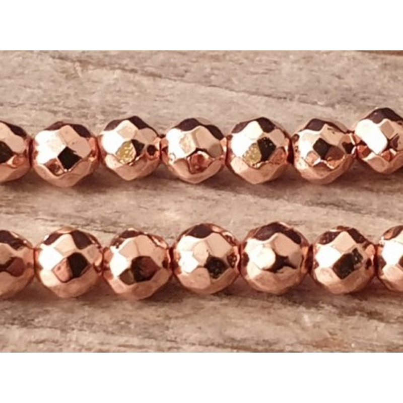 Blutsteinkette Rosegold (Hämatit) 3mm facettiert