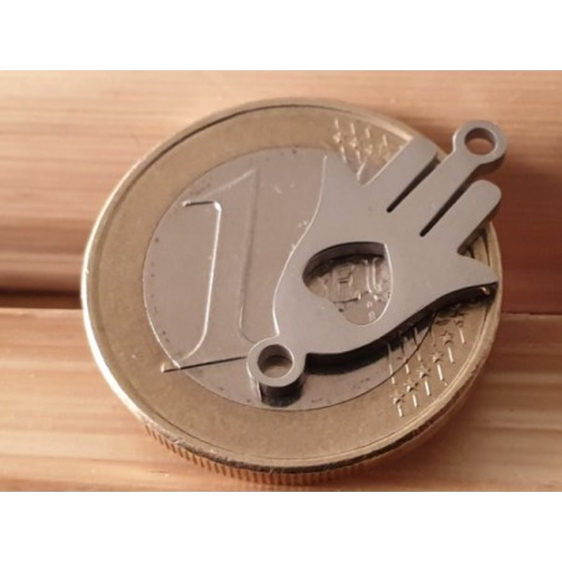 Zwischenteil-Link, Hamsa Hand 20mm, Edelstahl
