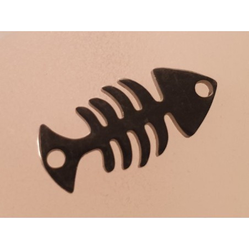 Zwischenteil-Link, Fisch 20mm, Edelstahl