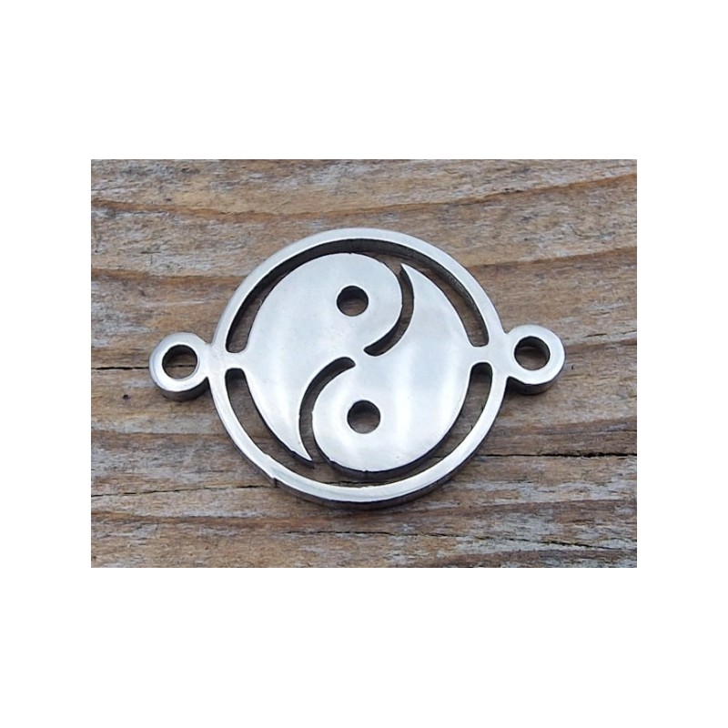 Zwischenteil-Link, Yin Yang 22mm, Edelstahl