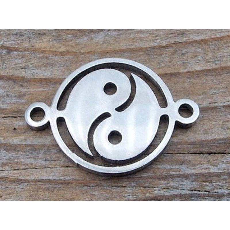 Zwischenteil-Link, Yin Yang 22mm, Edelstahl