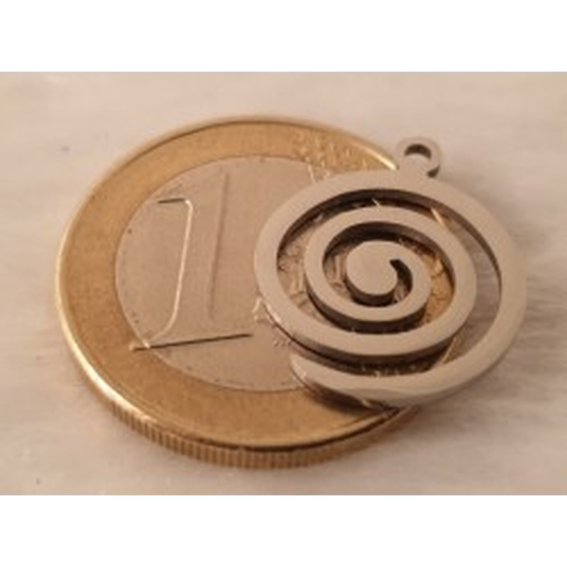 Charm Spirale 15mm, Edelstahl 2