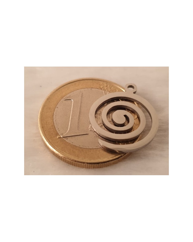 Charm Spirale 15mm, Edelstahl