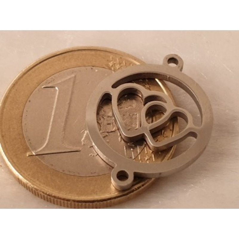 Zwischenteil-Link, Doppelherz 20mm, Edelstahl