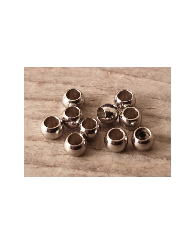 Zwischenteil, Perle 3x2mm (10 Stk), Bohrung 1.5mm, Edelstahl
