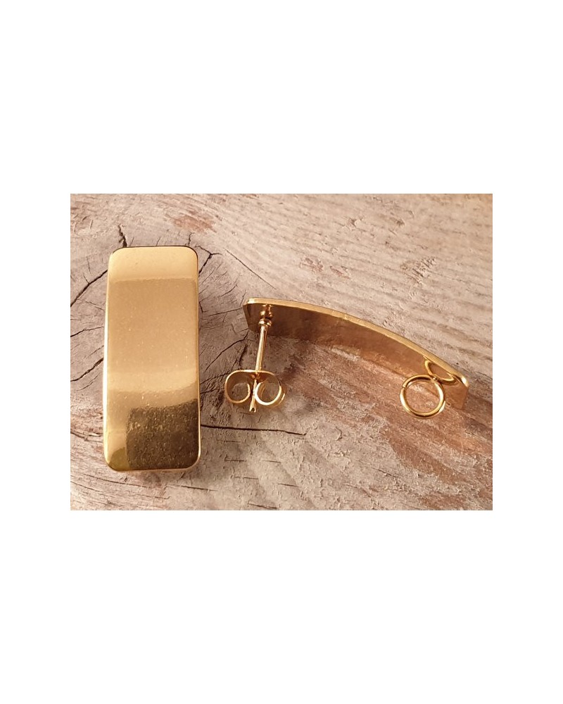Ohrstecker 10x26mm (2 Stk), Edelstahl gold