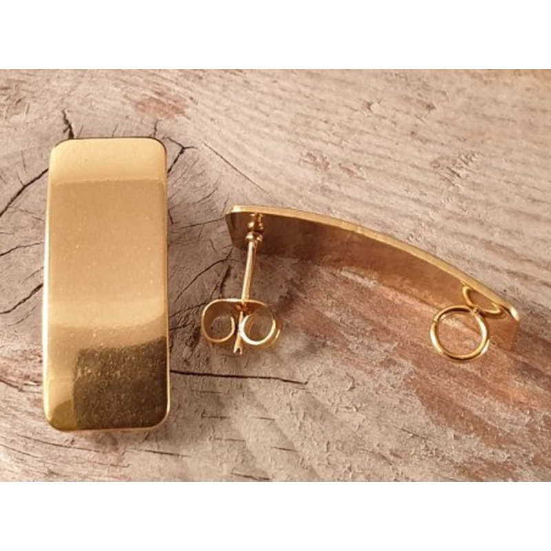 Ohrstecker 10x26mm (2 Stk), Edelstahl gold
