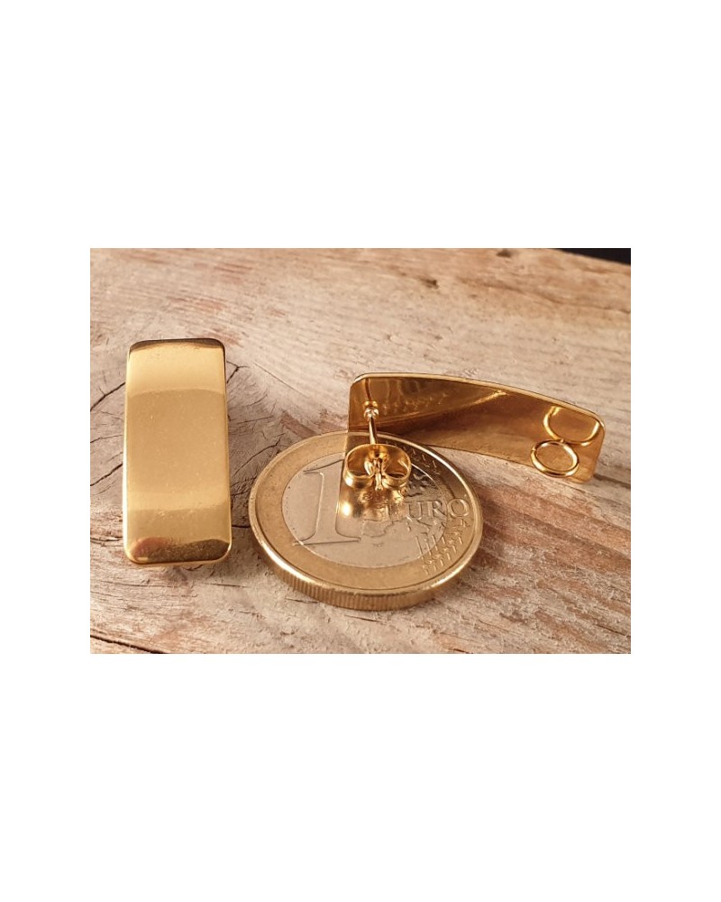Ohrstecker 10x26mm (2 Stk), Edelstahl gold