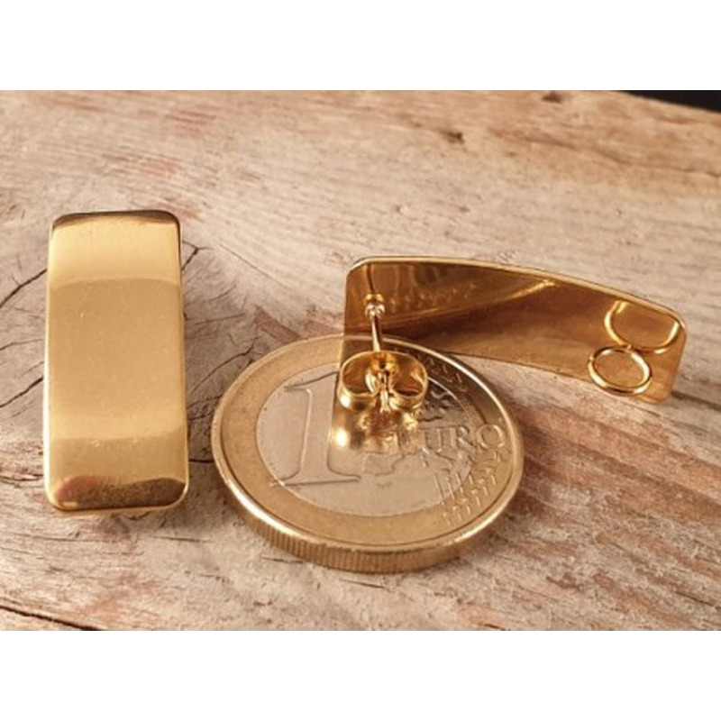 Ohrstecker 10x26mm (2 Stk), Edelstahl gold