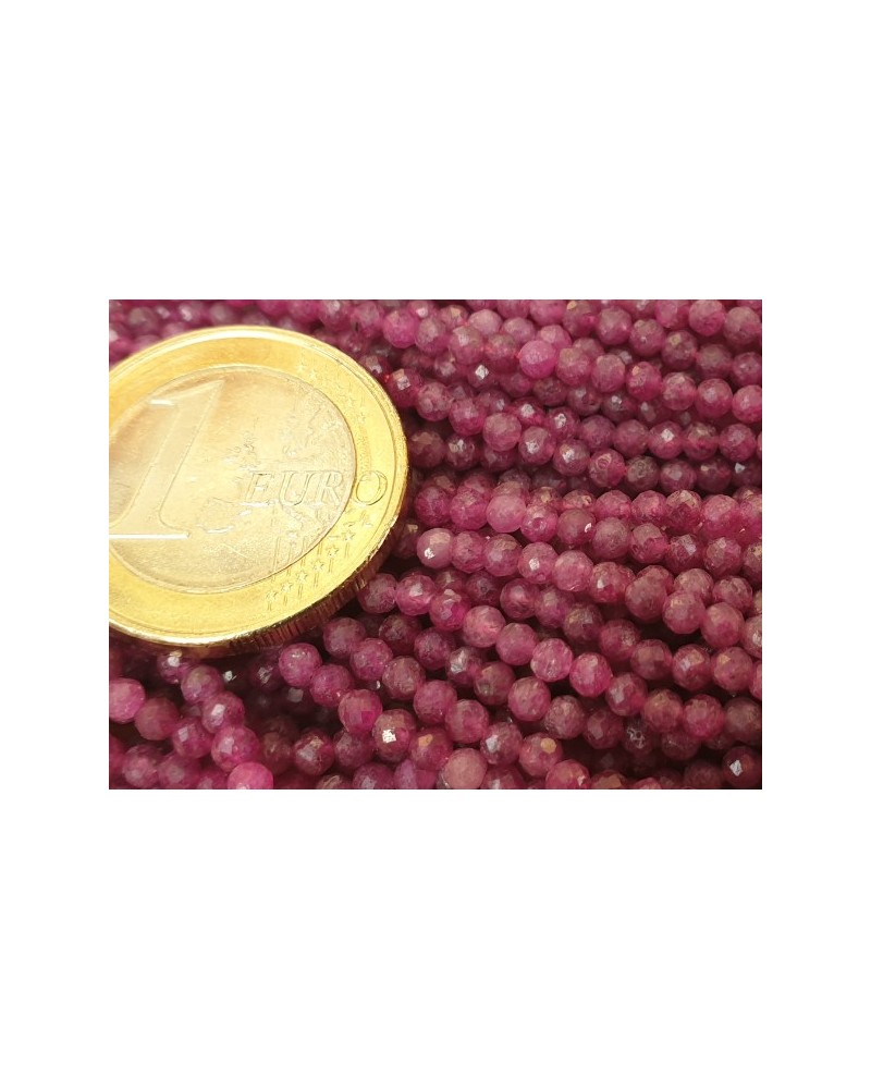Rubin Kette facettiert 2mm