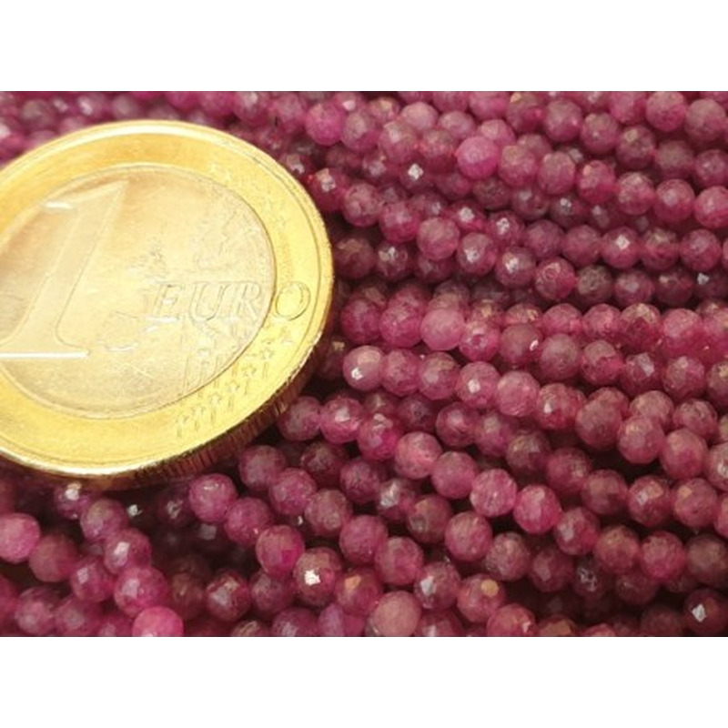 Rubin Kette facettiert 2mm