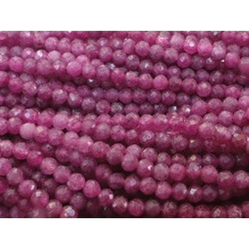 Rubin Kette facettiert 2mm