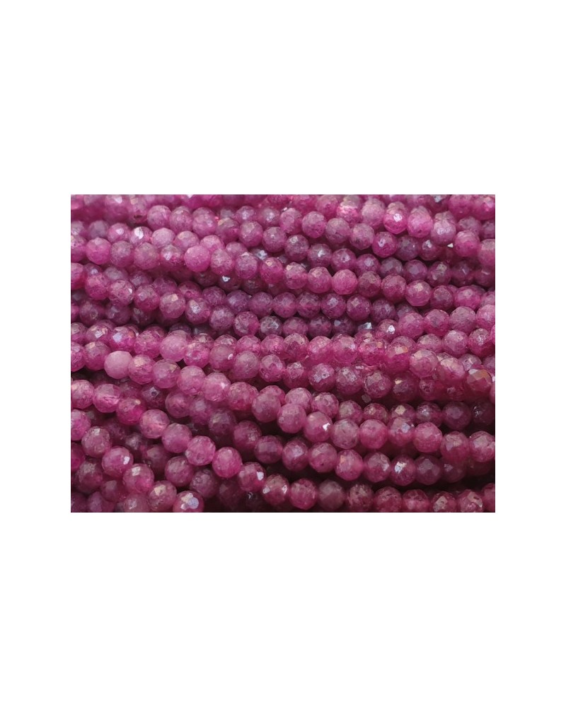 Rubin Kette facettiert 2mm