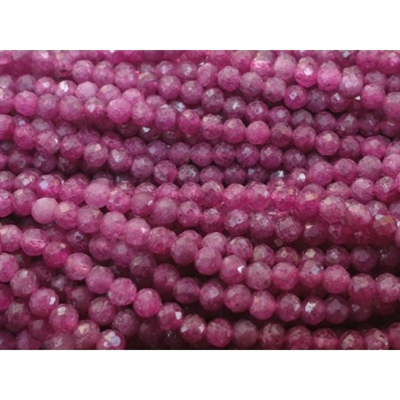 Rubin Kette facettiert 2mm