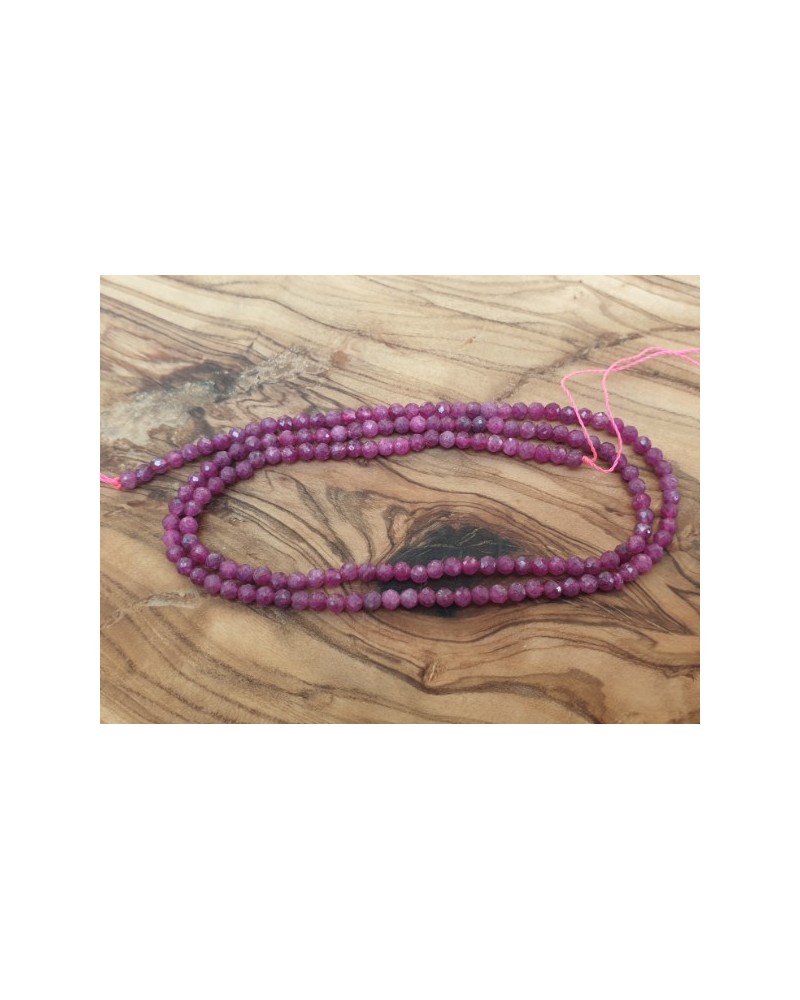 Rubin Kette facettiert 2mm