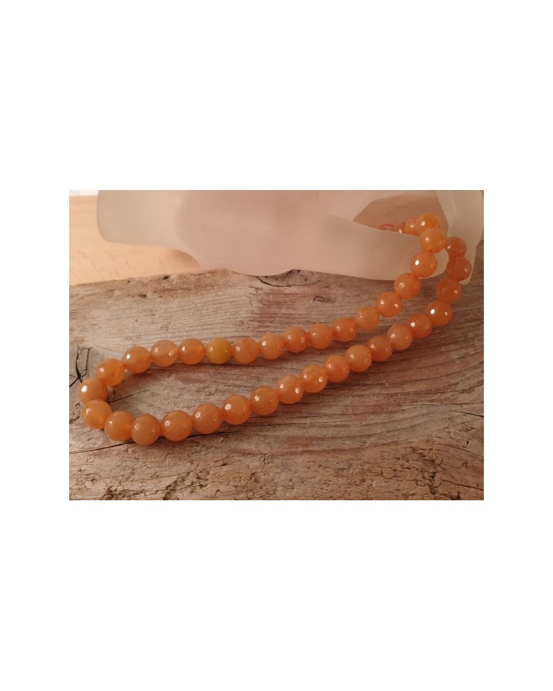 Roter Aventurin Kette facettiert 8mm