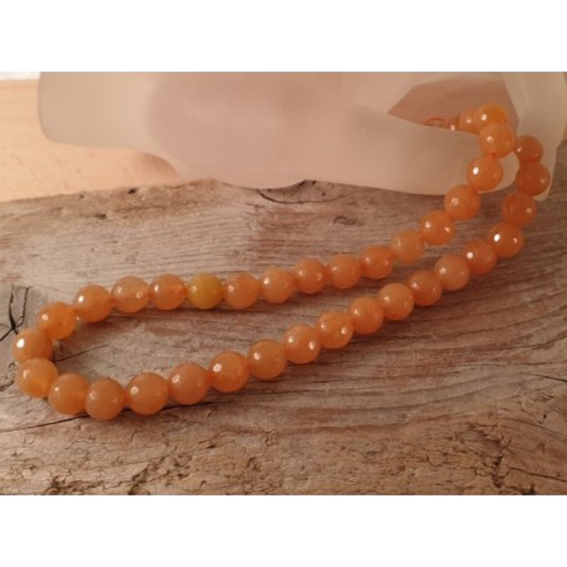 Roter Aventurin Kette facettiert 8mm