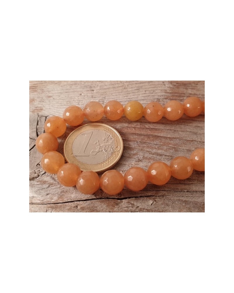 Roter Aventurin Kette facettiert 8mm