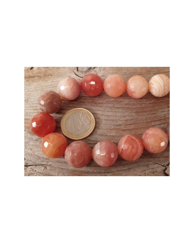 Aprikosenachatkette facettiert 16mm