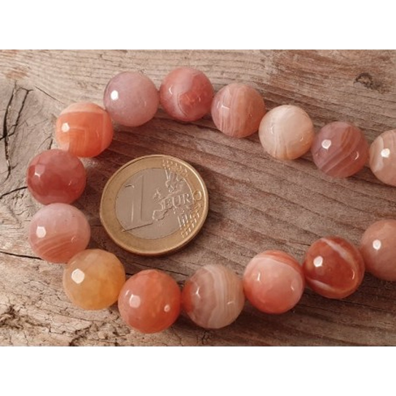Aprikosenachatkette facettiert 12mm