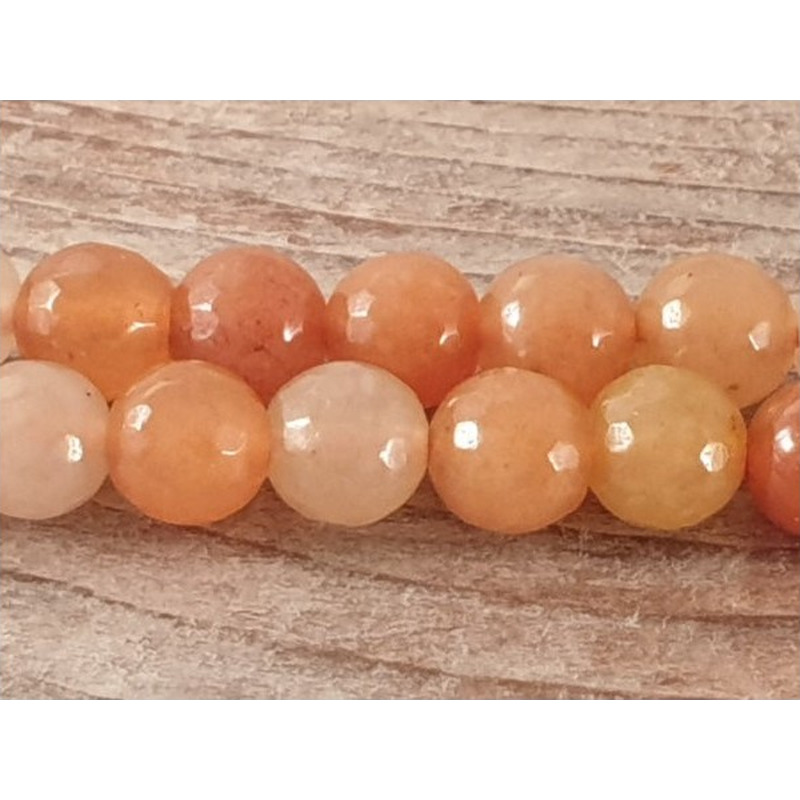 Roter Aventurin Kette facettiert 6mm