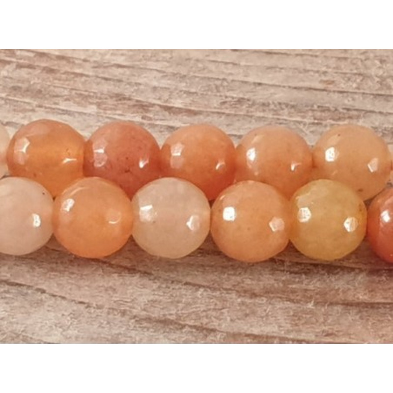 Roter Aventurin Kette facettiert 6mm