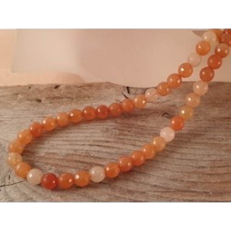 Roter Aventurin Kette facettiert 6mm 2