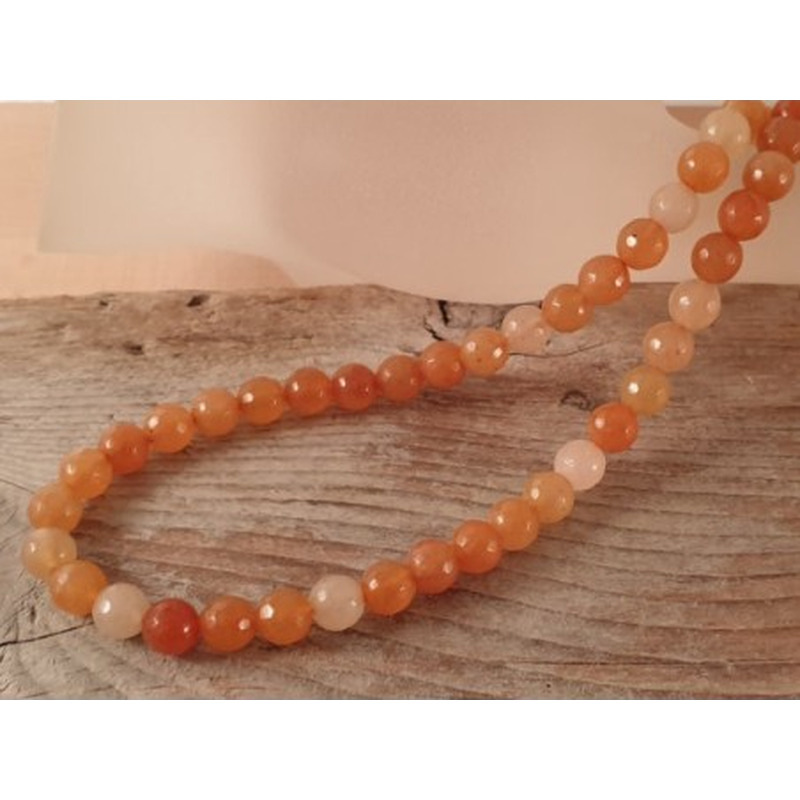 Roter Aventurin Kette facettiert 6mm