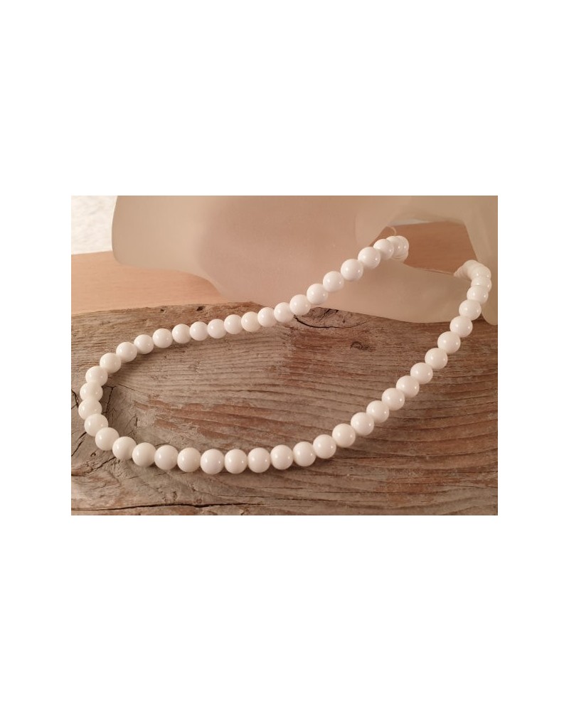 white Jade Kette 6mm
