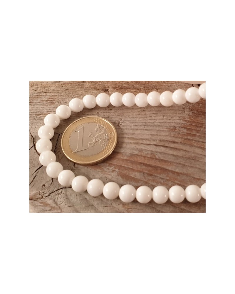 white Jade Kette 6mm