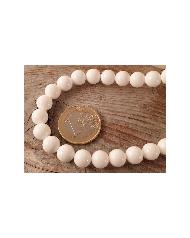 white Jade Kette 8mm